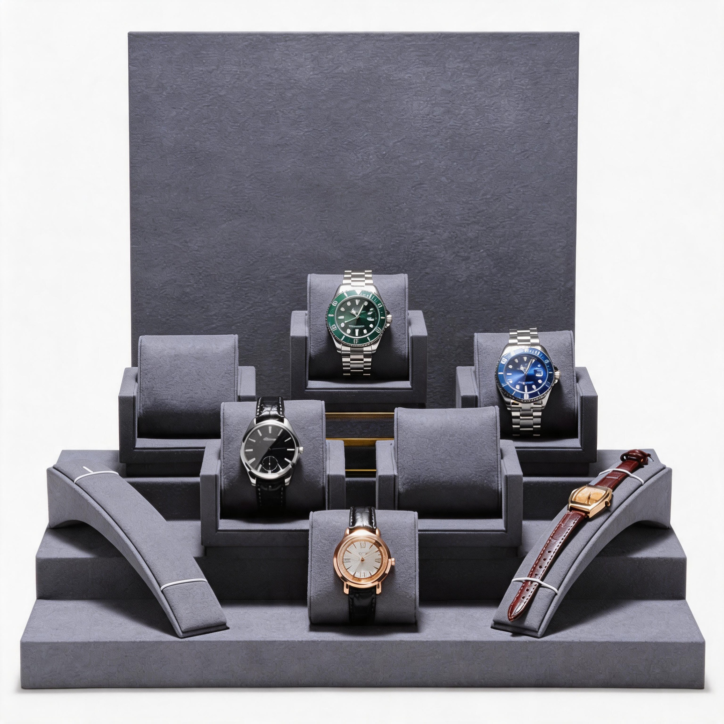 Metal Watch Display Box - 12 Slot Stainless Steel Showcase for Men
