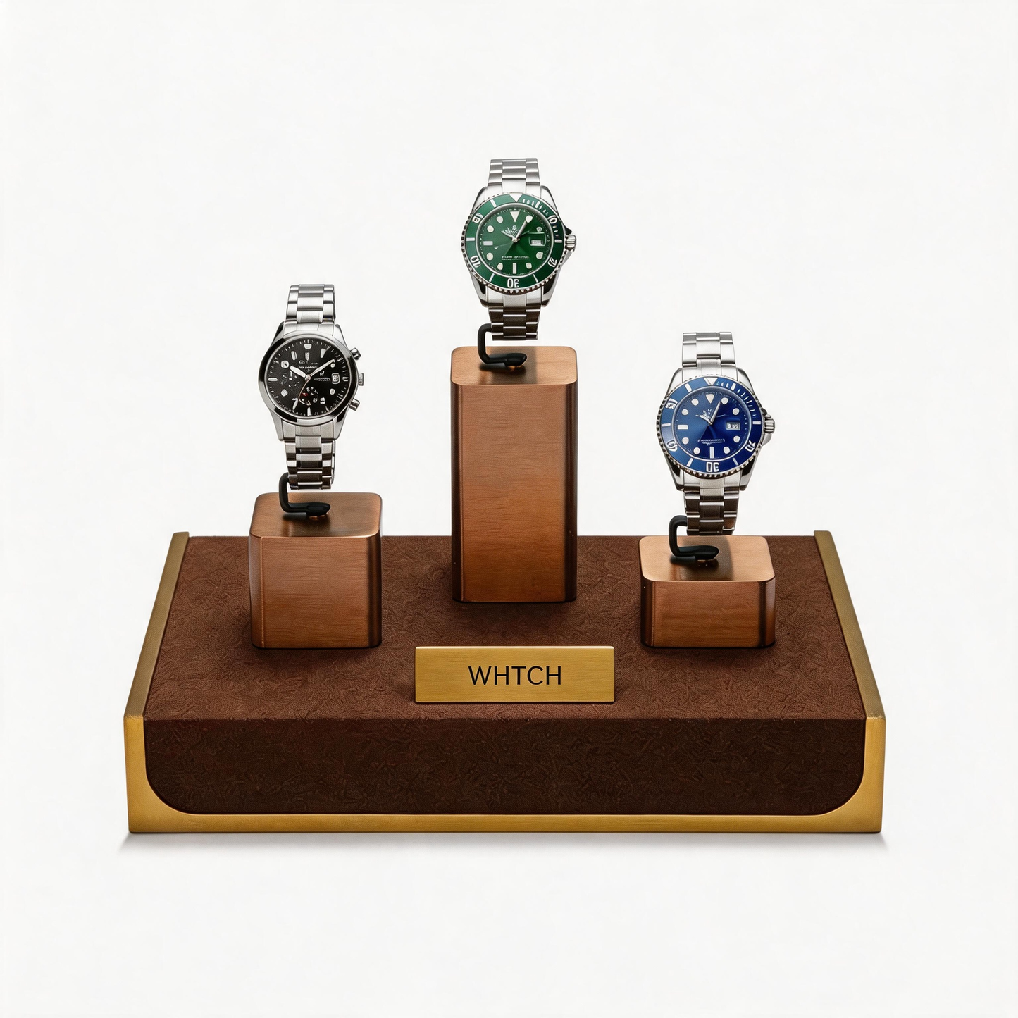 Luxury Metal Watch Stand - Solid Steel Display for Men's Collection