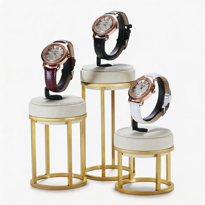 Stainless Steel Watch Display Case - Glass Top Showcase for Retail