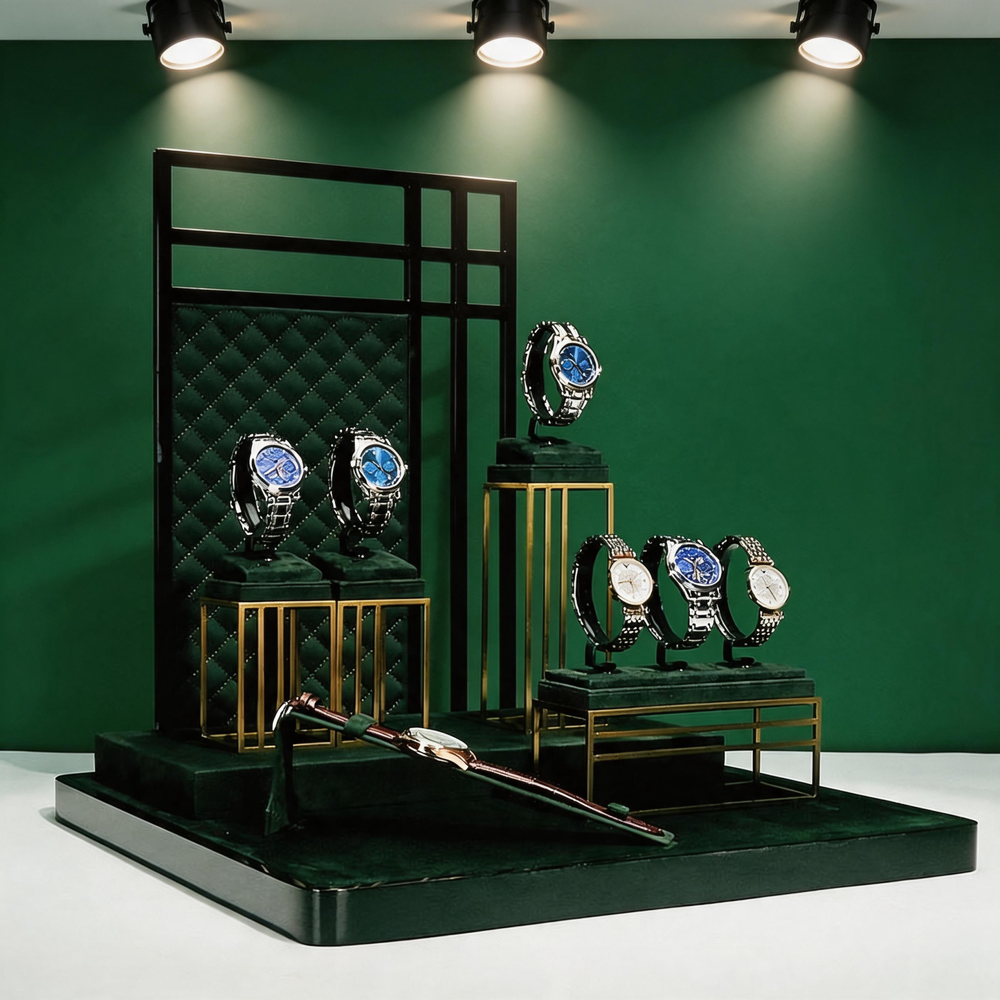 Luxury Metal Watch Stand - Solid Steel Display for Men's Collection