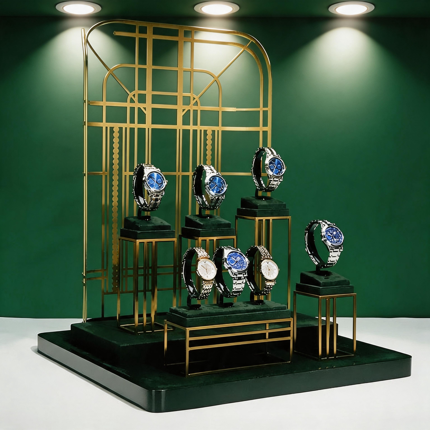 Luxury Metal Watch Stand - Solid Steel Display for Men's Collection