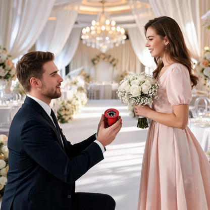 2PCS Plated plastic Ring Box, Unique Wedding Ring Case, Gift for Her