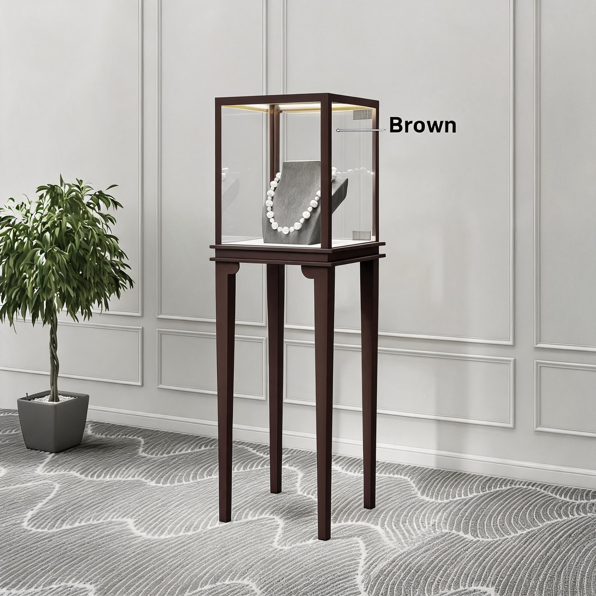 Glass Countertop Display Case for Jewelry Store Metal Showcase metal with paint Jewelry cabinet