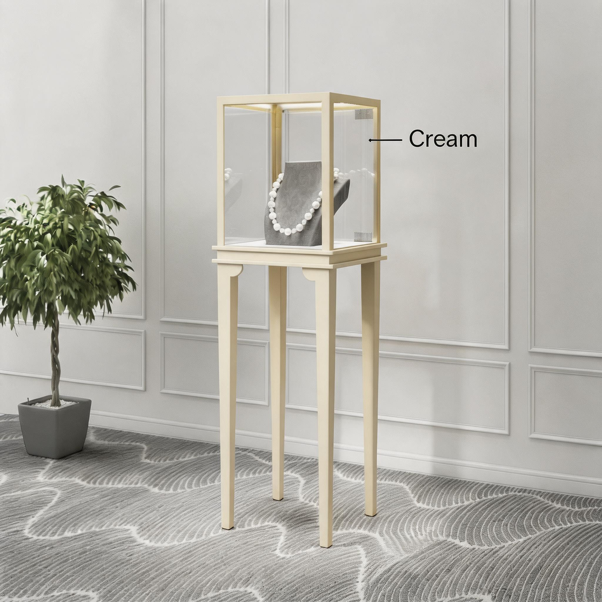 Glass Countertop Display Case for Jewelry Store Metal Showcase metal with paint Jewelry cabinet