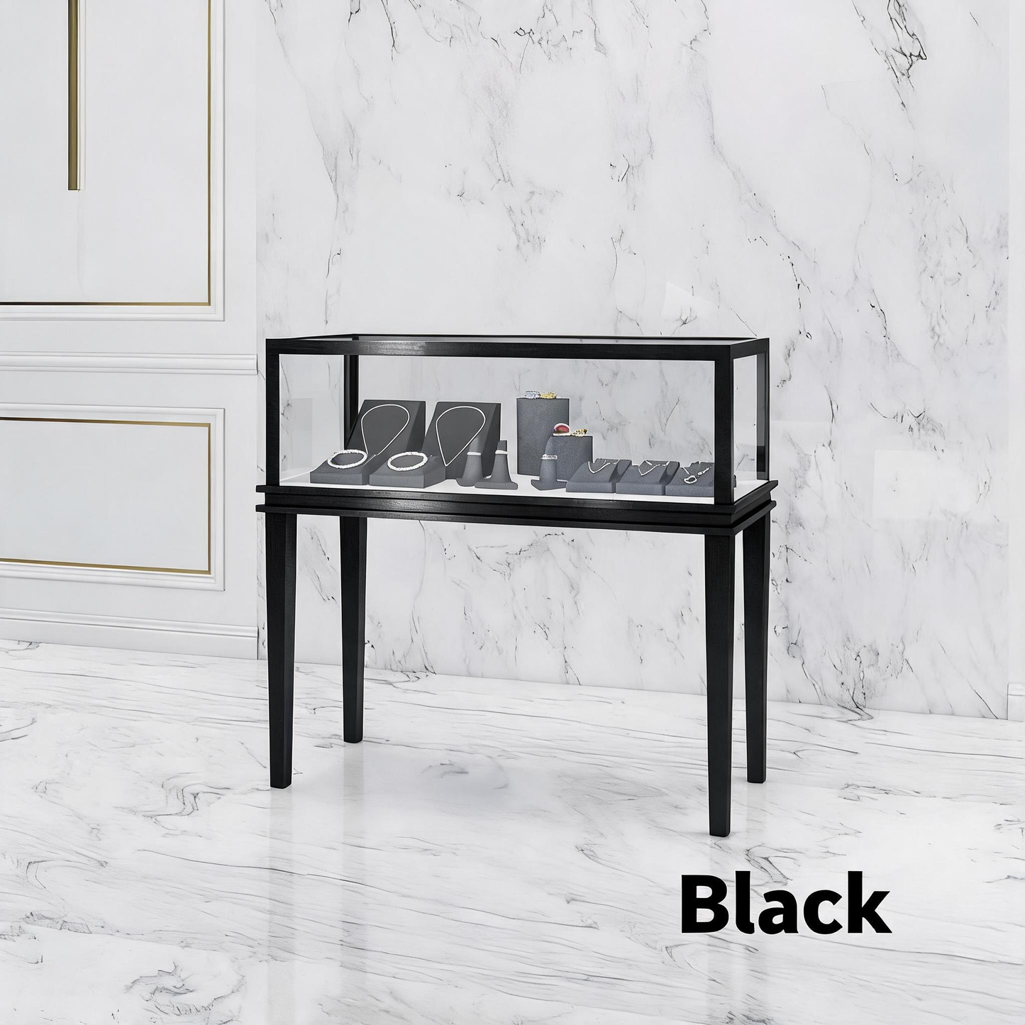 Minimalist Countertop Jewelry Display - Stainless Steel Showcase Stand for Boutiques Jewelry cabinet