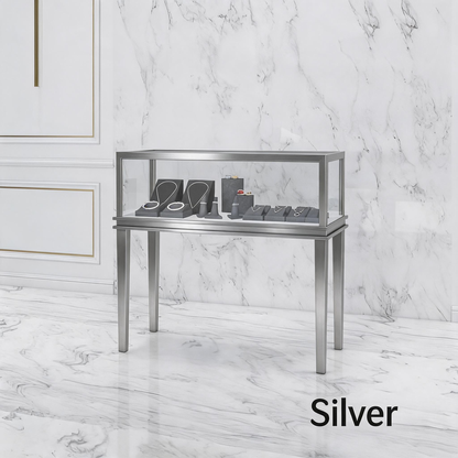 Minimalist Countertop Jewelry Display - Stainless Steel Showcase Stand for Boutiques Jewelry cabinet