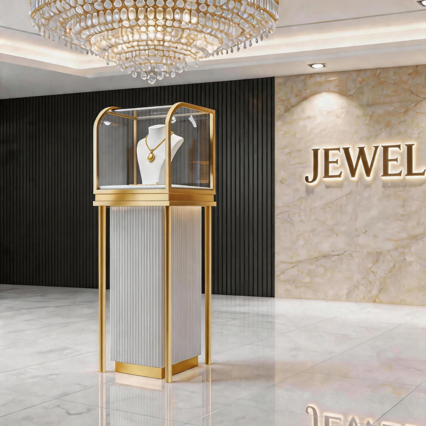 Stainless Steel Electroplated Jewelry Display Stand - Countertop Showcase Rack for Retail Stores Jewelry cabinet