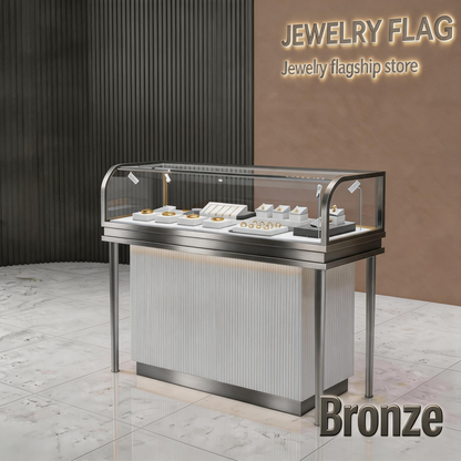 Stainless Steel Electroplated Jewelry Display Stand - Countertop Showcase Rack for Retail Stores Jewelry cabinet