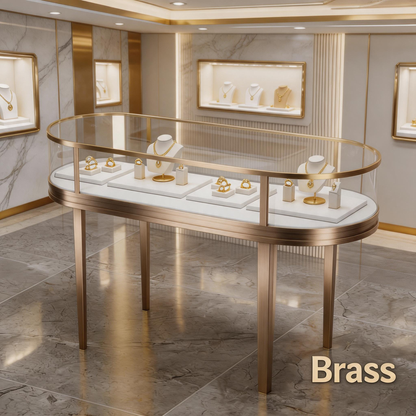 Heavy Duty Stainless Steel Jewelry Showcase - Rustproof Counter Display Stand for Shops Jewelry cabinet