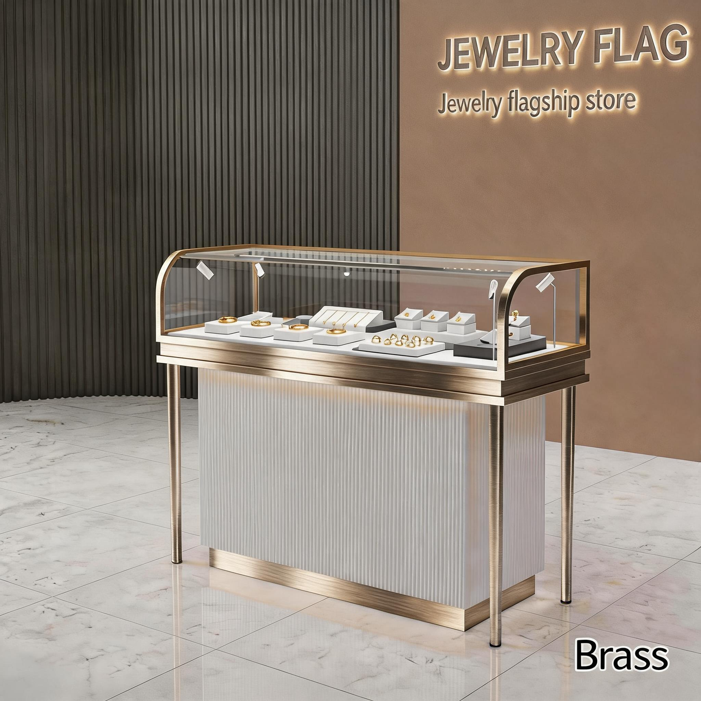Stainless Steel Electroplated Jewelry Display Stand - Countertop Showcase Rack for Retail Stores Jewelry cabinet