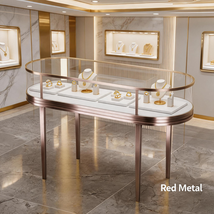Heavy Duty Stainless Steel Jewelry Showcase - Rustproof Counter Display Stand for Shops Jewelry cabinet