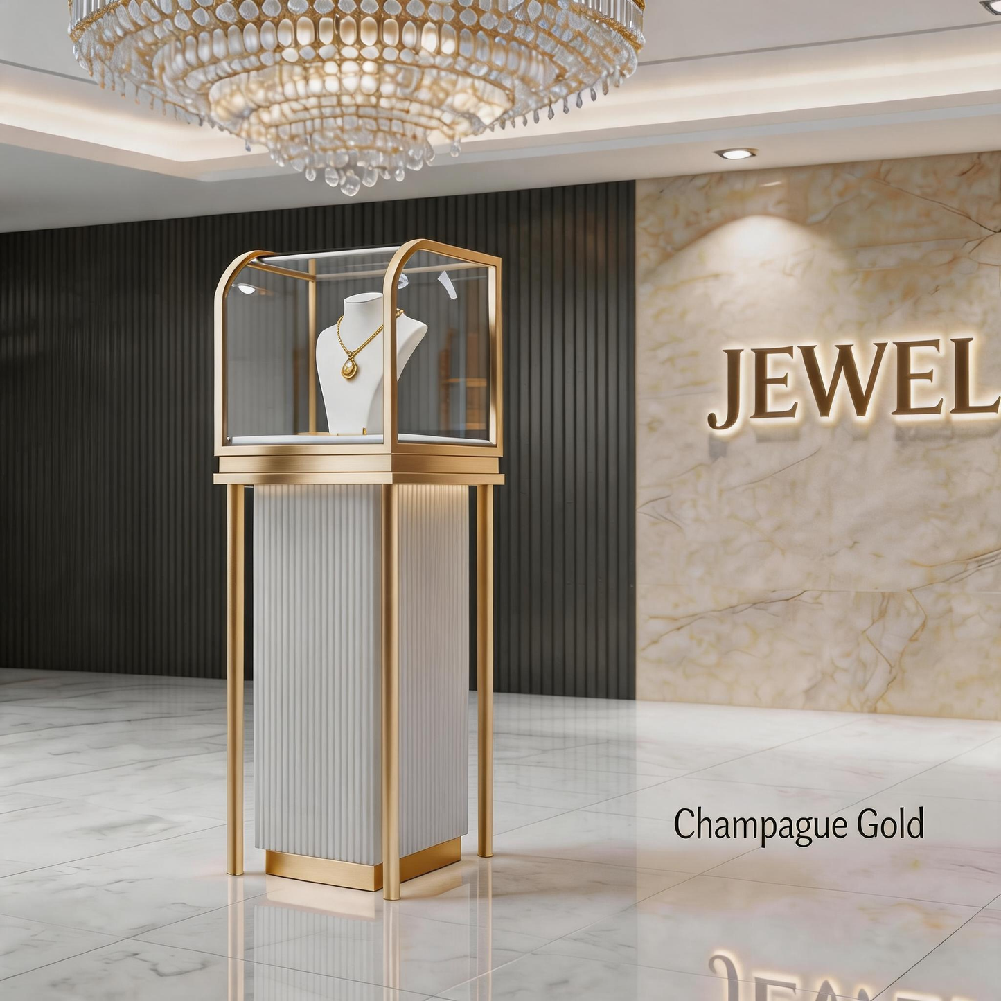 Stainless Steel Electroplated Jewelry Display Stand - Countertop Showcase Rack for Retail Stores Jewelry cabinet