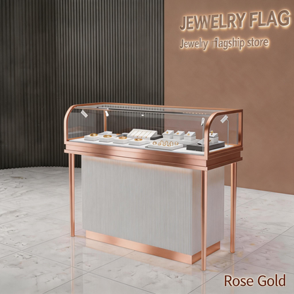 Stainless Steel Electroplated Jewelry Display Stand - Countertop Showcase Rack for Retail Stores Jewelry cabinet