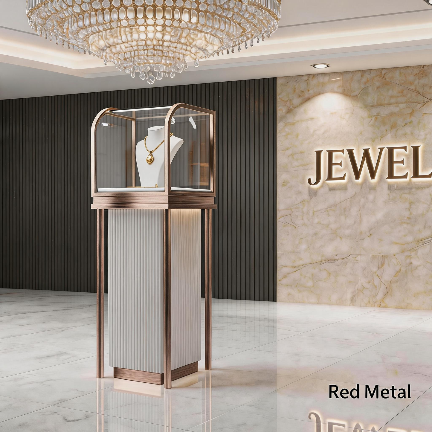 Stainless Steel Electroplated Jewelry Display Stand - Countertop Showcase Rack for Retail Stores Jewelry cabinet