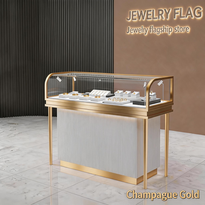 Stainless Steel Electroplated Jewelry Display Stand - Countertop Showcase Rack for Retail Stores Jewelry cabinet