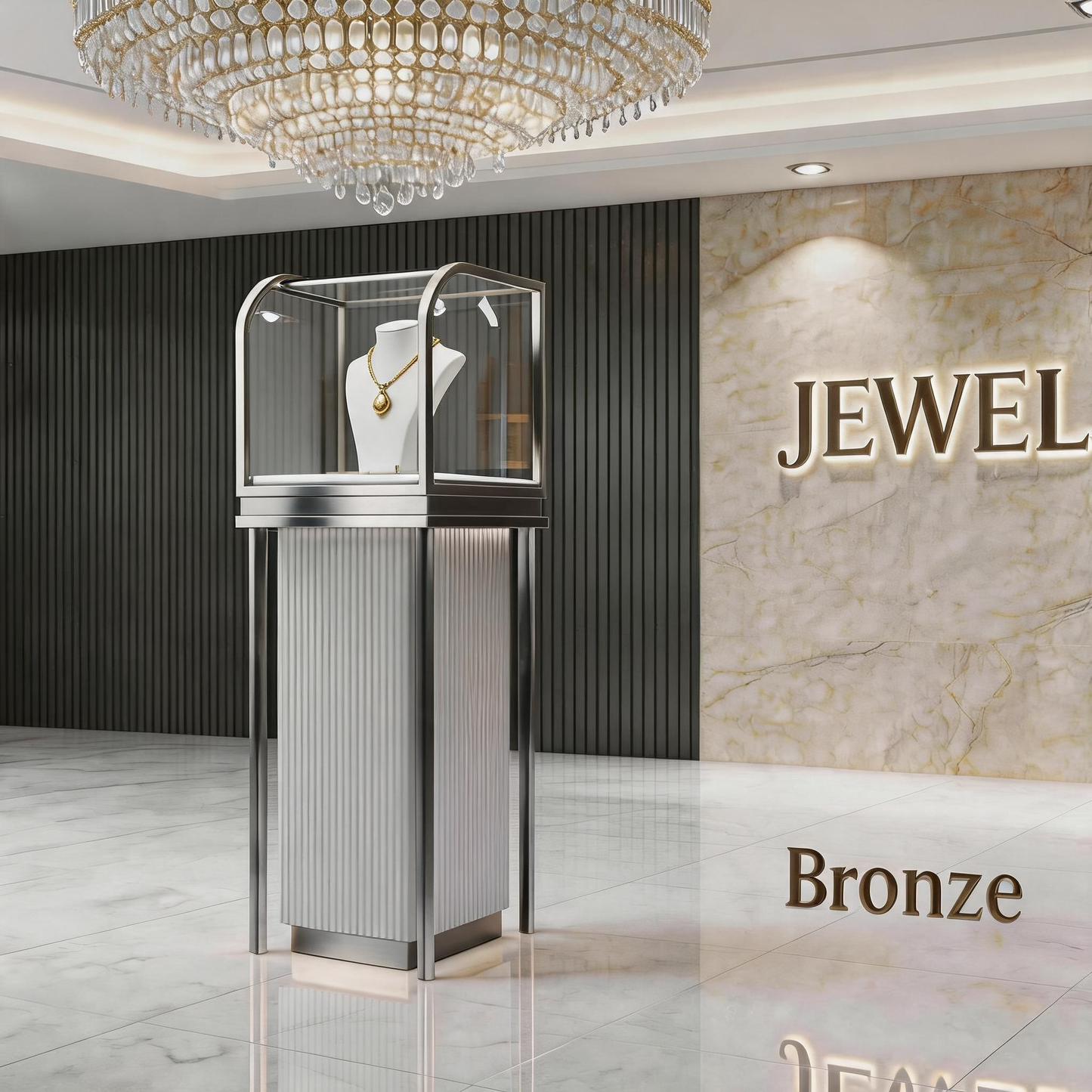 Stainless Steel Electroplated Jewelry Display Stand - Countertop Showcase Rack for Retail Stores Jewelry cabinet