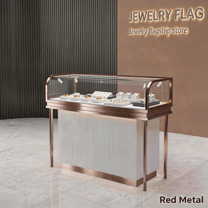 Stainless Steel Electroplated Jewelry Display Stand - Countertop Showcase Rack for Retail Stores Jewelry cabinet