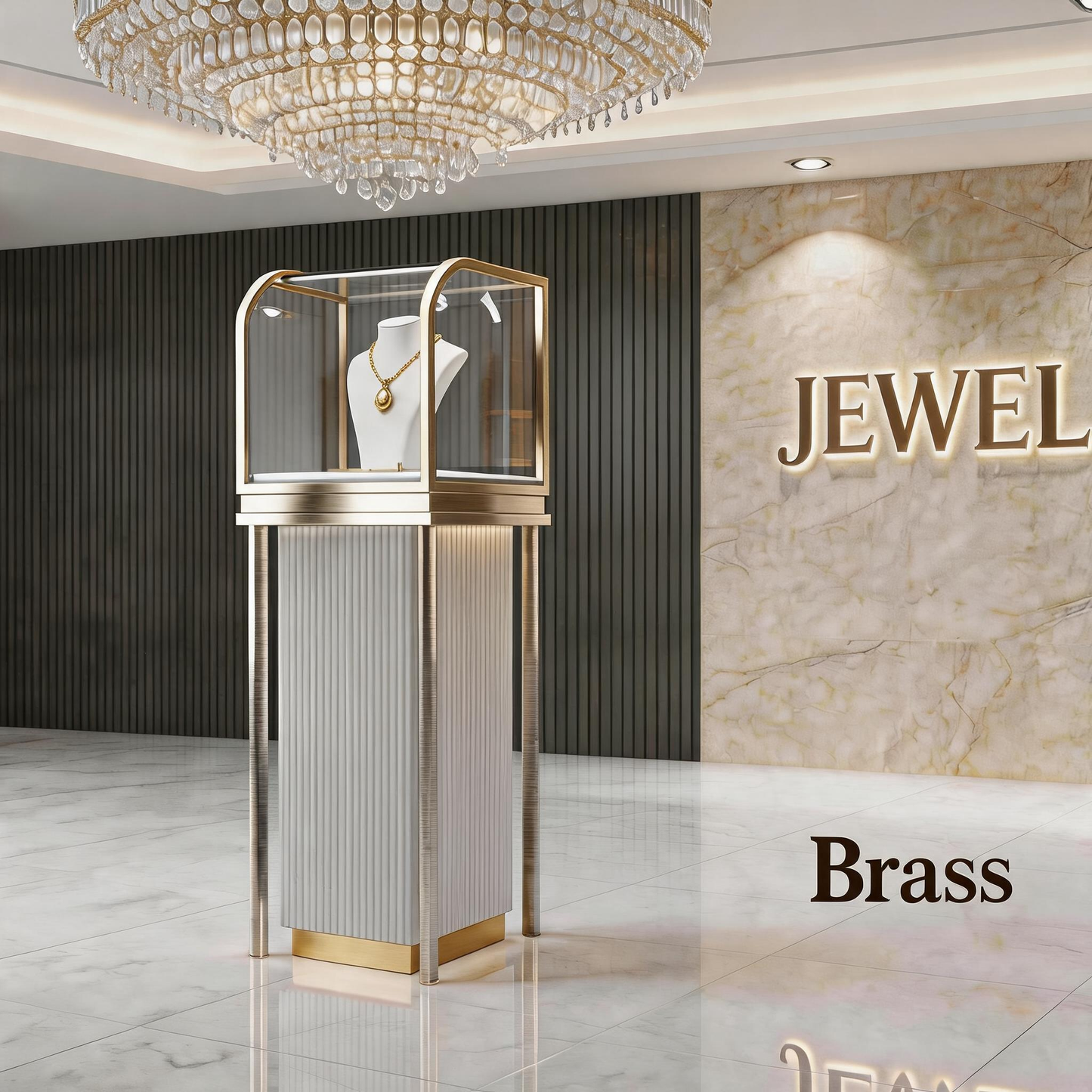 Stainless Steel Electroplated Jewelry Display Stand - Countertop Showcase Rack for Retail Stores Jewelry cabinet