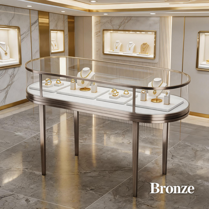 Heavy Duty Stainless Steel Jewelry Showcase - Rustproof Counter Display Stand for Shops Jewelry cabinet