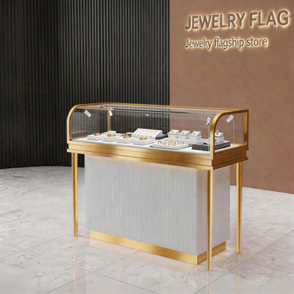Stainless Steel Electroplated Jewelry Display Stand - Countertop Showcase Rack for Retail Stores Jewelry cabinet