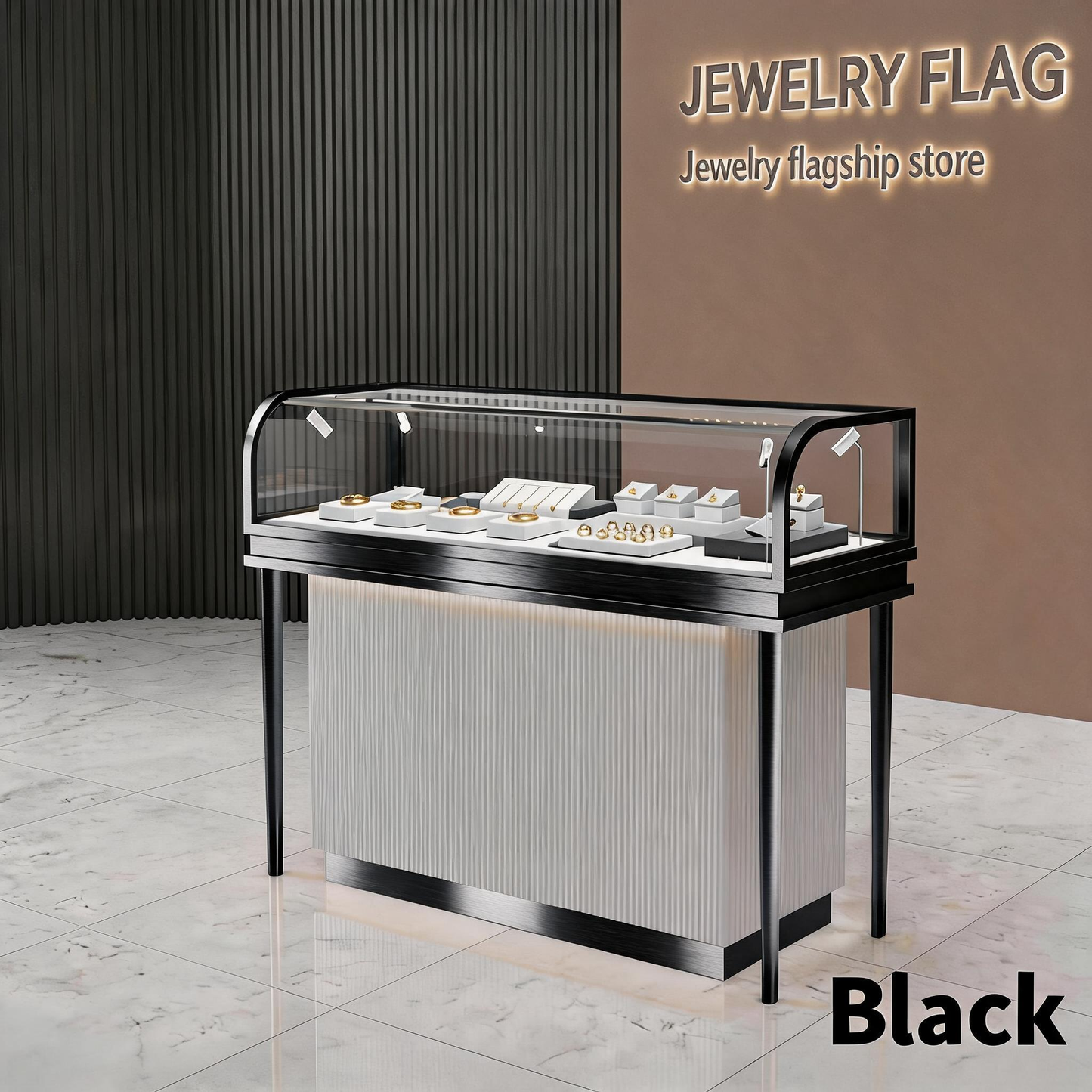 Stainless Steel Electroplated Jewelry Display Stand - Countertop Showcase Rack for Retail Stores Jewelry cabinet
