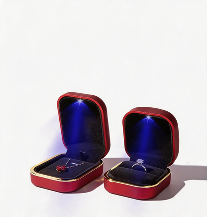 5pcs LED Jewelry Box with Light for Necklace and Ring Proposal Gift