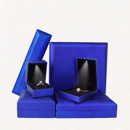 5pcs LED Jewelry Box with Light and Velvet Interior for Ring Bracelet Necklace Gift