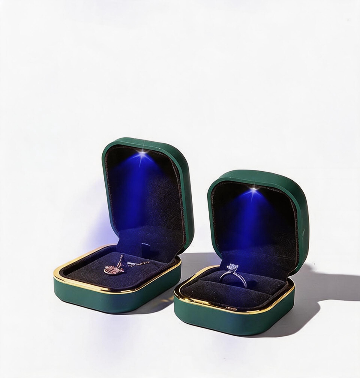 5pcs LED Jewelry Box with Light for Necklace and Ring Proposal Gift