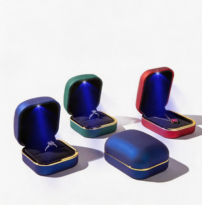 5pcs LED Jewelry Box with Light for Necklace and Ring Proposal Gift