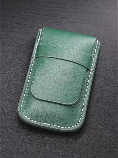 Slim Leather Watch Pouch, Travel Wristwatch Storage Holder, Business Accessory