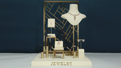 Modern Metal Suede Jewelry Organizer and Showcase Stand