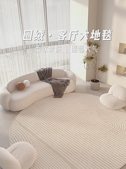 Round carpet Deluxe living room chair cushion Cloakroom bedroom floor mat cream air household bed blanket machine washable