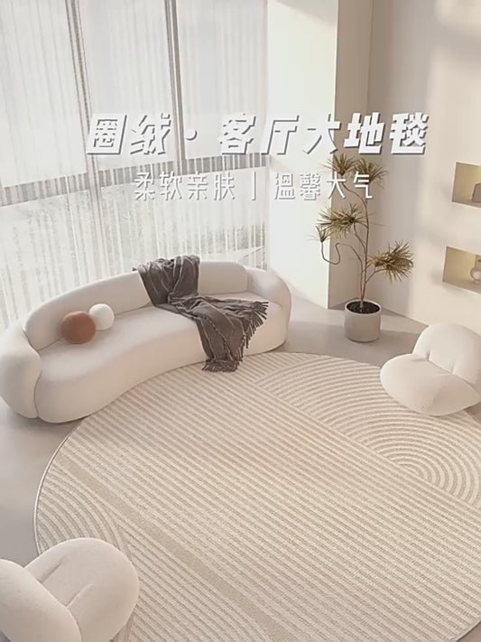 Round carpet Deluxe living room chair cushion Cloakroom bedroom floor mat cream air household bed blanket machine washable