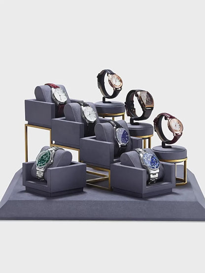 Metal Watch Organizer Box - Large Stainless Steel Case with Drawer