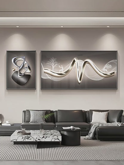 Stone to run the living room decorative painting 2025 new wall painting light luxury high sense nine fish sofa background wall hanging painting