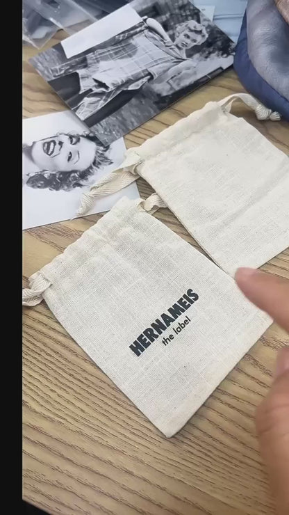 100PCS Custom Logo Cotton Jewelry Pouches, Personalized Drawstring Gift Bags