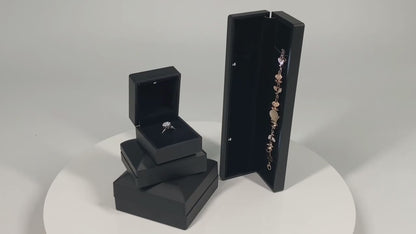 5pcs LED Jewelry Box with Light and Velvet Interior for Ring Bracelet Necklace Gift