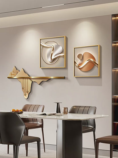 Stone to run the restaurant decoration painting 2025 new modern light luxury dining table background wall hanging painting high-level sense porch painting