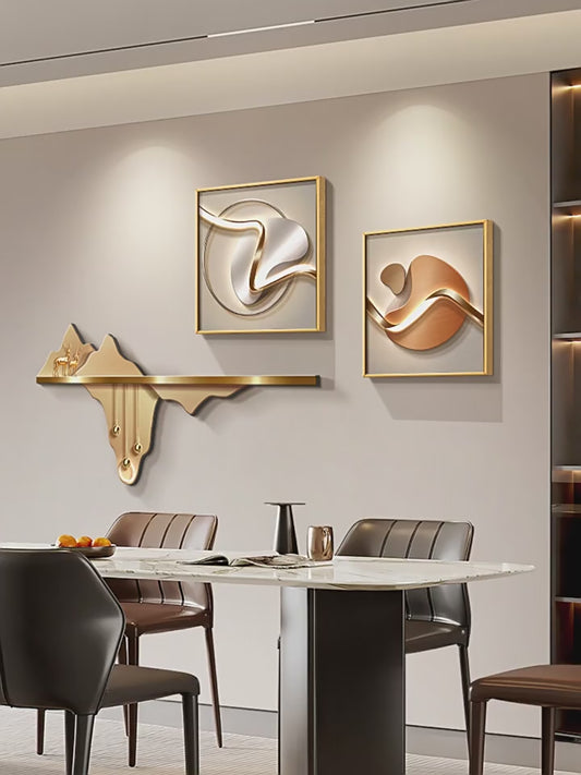 Stone to run the restaurant decoration painting 2025 new modern light luxury dining table background wall hanging painting high-level sense porch painting