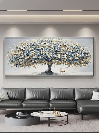 Rich tree living room decoration painting modern light luxury high sense sofa background wall hanging painting simple atmosphere wall painting