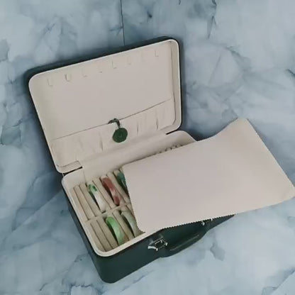 Travel Jewelry Case | Small Portable Organizer for Necklaces & Rings | Soft Velvet Pouch for Suitcase