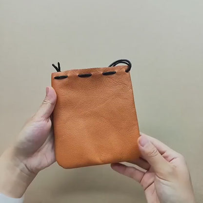 10pcs Top-Grain Leather Jewelry Pouch, Genuine Cowhide Drawstring Bag, Soft Anti-Scratch Storage, Gift Packaging