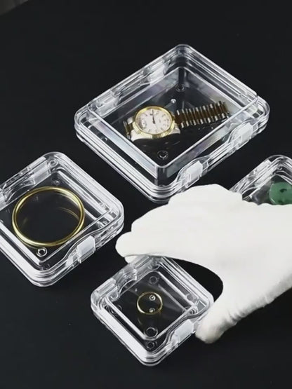 5pcs Clear PS Jewelry Display Box, Floating Gemstone Storage Case, Acrylic Packaging for Rings Earrings