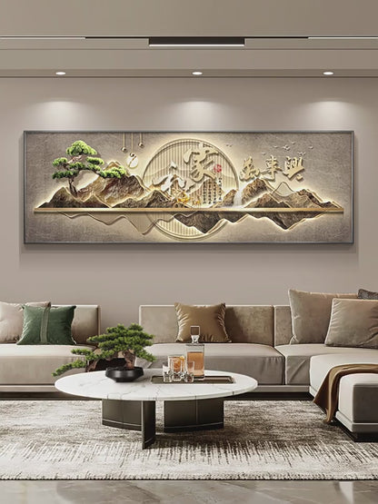 New Chinese style home and everything xing living room hanging landscape mural welcome pine senior sense sofa background wall decoration painting