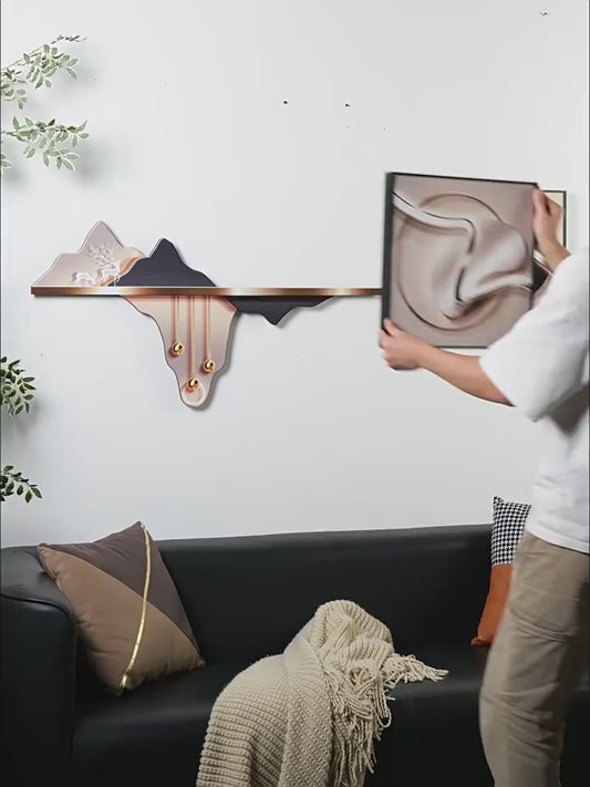 Light luxury and high sense of mountain living room decorative painting new stone to run the atmosphere sofa background wall hanging painting landscape painting