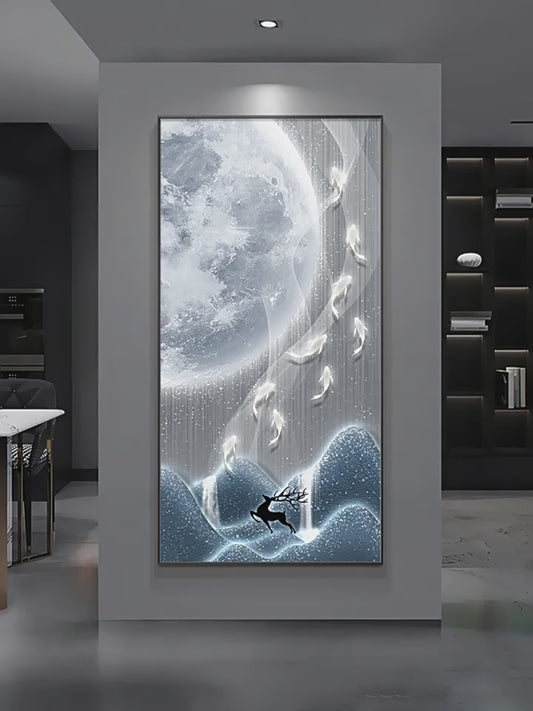 Xi on the branches of the living room TV background wall decorative painting Chinese knot into the household is opposite the door Wangyun Chinese corner hanging painting