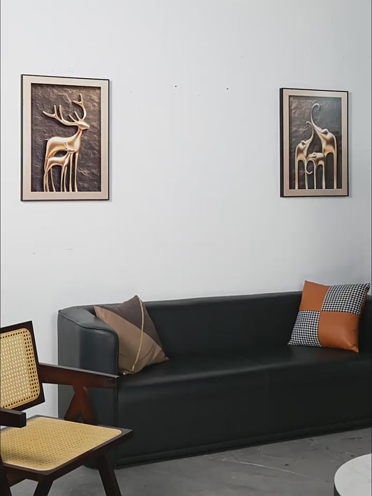 Fortune tree atmospheric living room decoration painting modern light luxury elephant sofa background wall hanging painting advanced sense triple mural