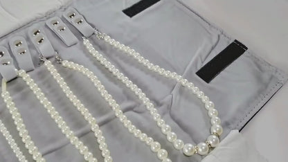 Jewelry roll,Jewelry travel case,Velvet jewelry roll,Leather jewelry organizer,Jewelry pouch,Compact jewelry roll