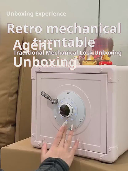 Retro Modern Jewelry Safe, A10-Grade Steel Security Box, Mechanical Dial Lock