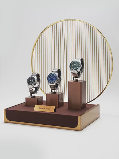 Luxury Metal Watch Stand - Solid Steel Display for Men's Collection